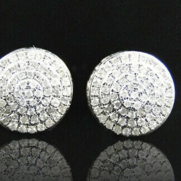 New Sterling silver diamond stud earrings - Picture 4 of 5